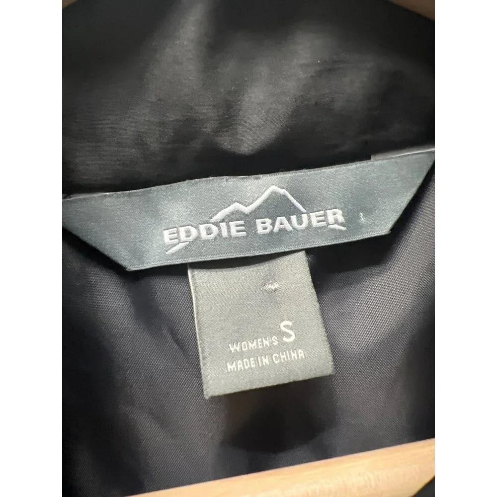 Eddie Bauer Black Quilted Insulated Chore Coat